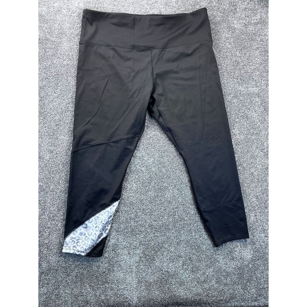 Soulgani Active Womens Black & Gray Printed XLP Leggings